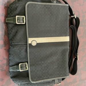 Super Cute Coach Black and Tan Messenger Bag